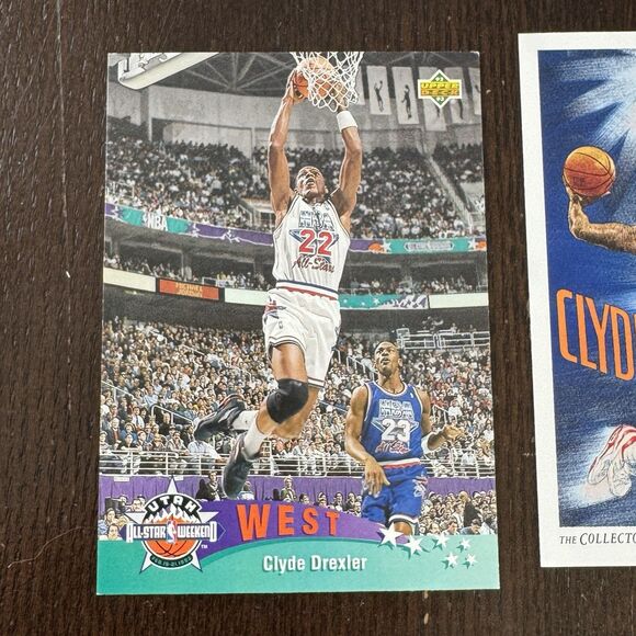 Clyde Drexler 12 Card Lot Trail Blazers Hornets NBA Basketball 2x HOF Dream Team - Picture 10 of 12